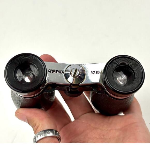VTG Bushnell Sportview 4x30 Binoculars Compact Pocket Size Japan w/ Leather Case - Picture 12 of 16